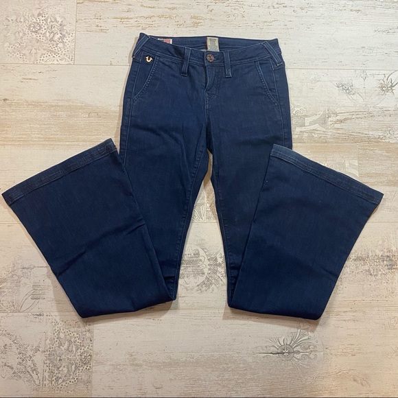 True Religion Dark Blue Flare Jeans - Picture 4 of 7